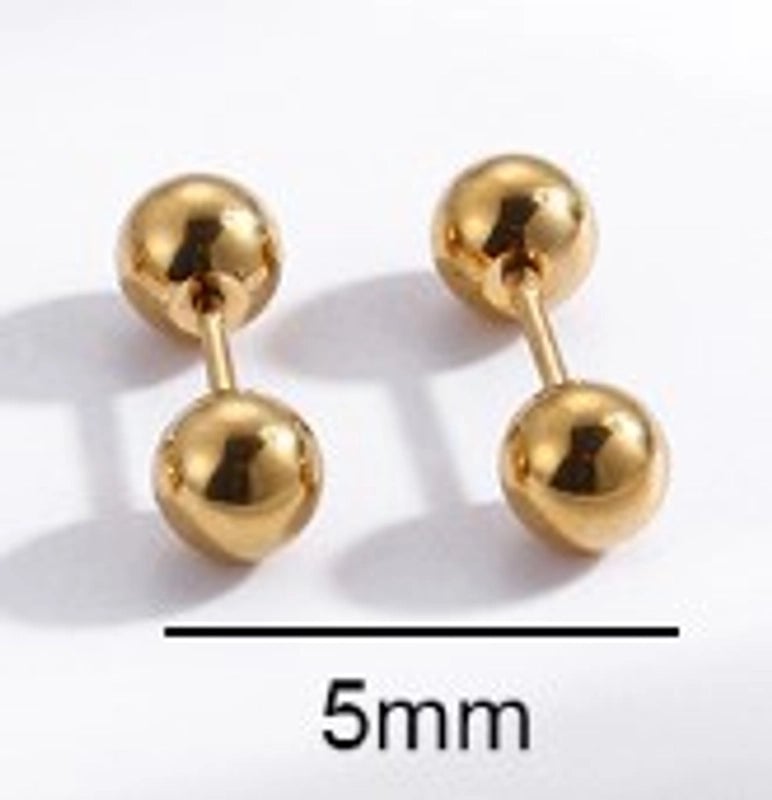 1 Pair Ear Cartilage Rings & Studs Minimalist Geometric 316L Stainless Steel  Plating