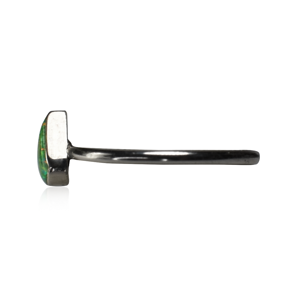 Sparkling Green Opal Teardrop Ring
