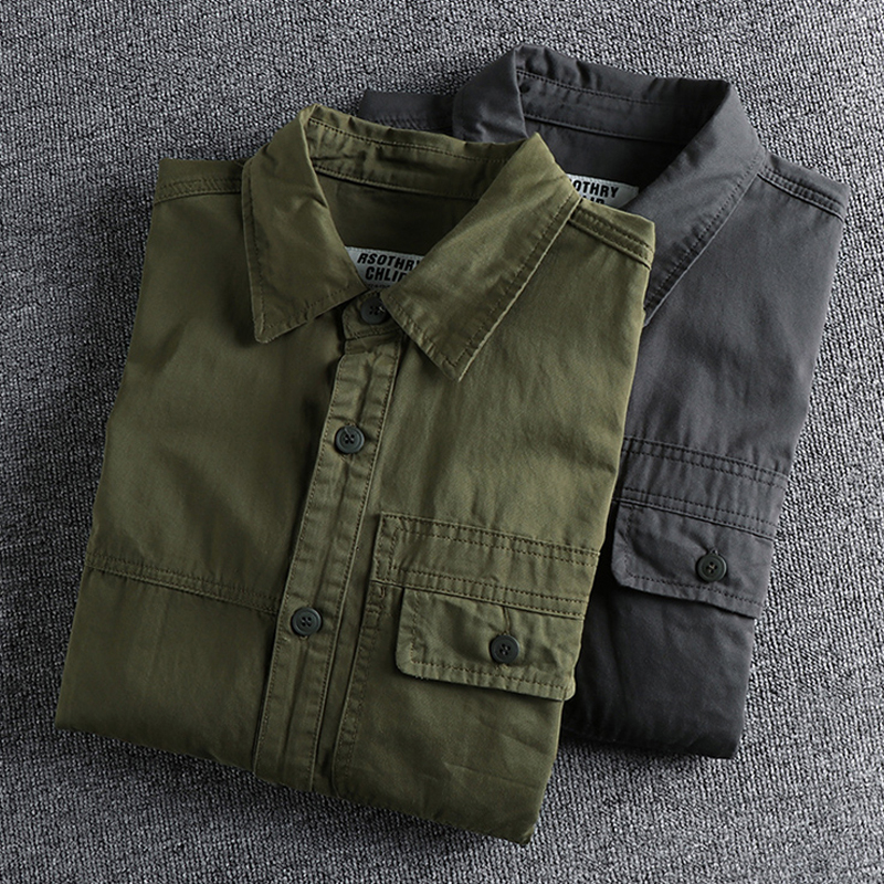 Vintage Heavy Wash Distressed Work Shirt