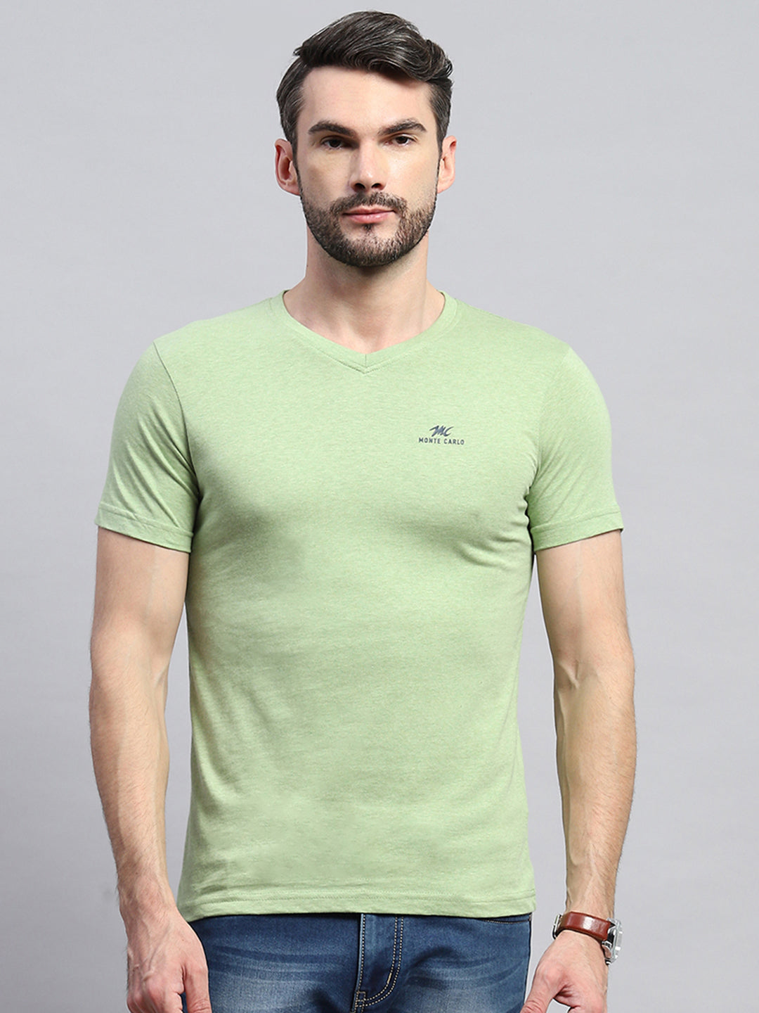 Men Multicolor Solid V Neck Half Sleeve T-Shirt (Pack of 3)