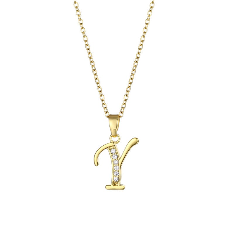 Minimalist Letter Text Number Stainless Steel Electroplating Necklaces