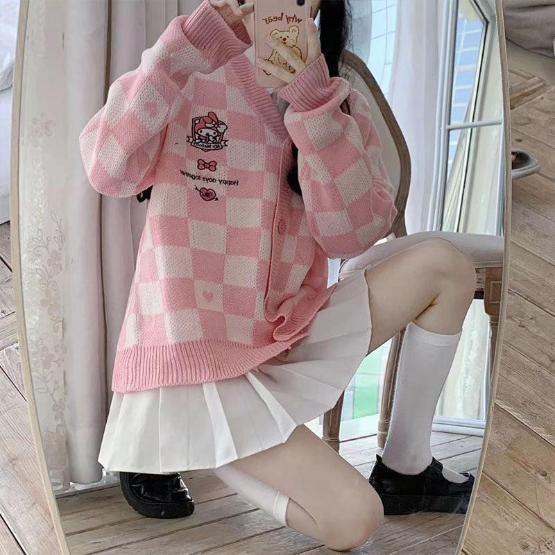 Pink Cartoon Embroidered Sweater  KF83285