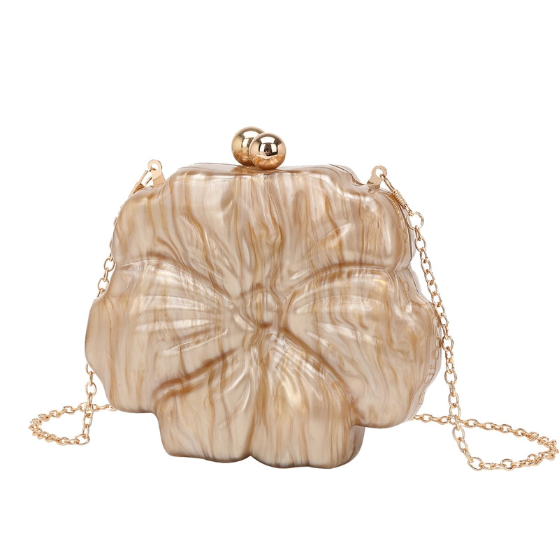 White Pink Black Arylic Solid Color Round Evening Bags