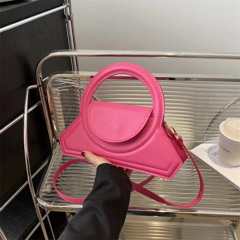 Women's Medium Pu Leather Solid Color Streetwear Flip Cover Crossbody Bag