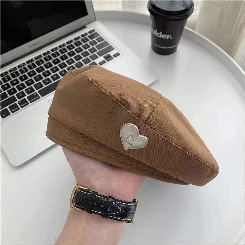 Love Beret Love 2025 Women Autumn And Winter New Woolen Hat Big Head Circumference Face Small
