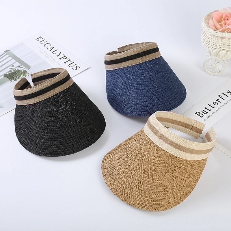 Women's Lady Minimalist Solid Color Big Eaves Straw Hat