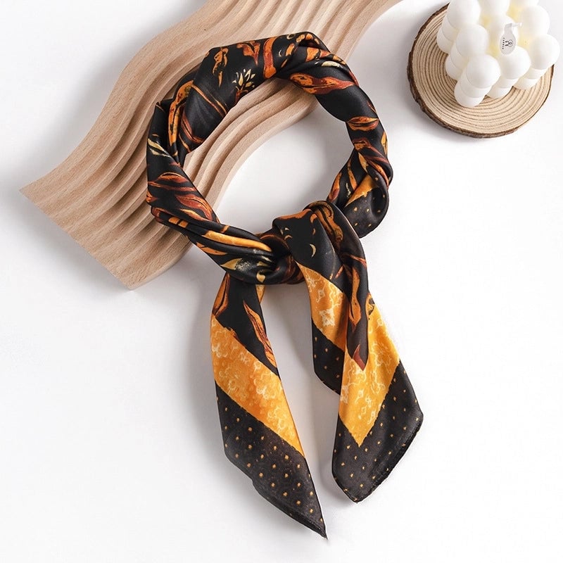 Women's Sweet Flower Polyester Silk Scarf