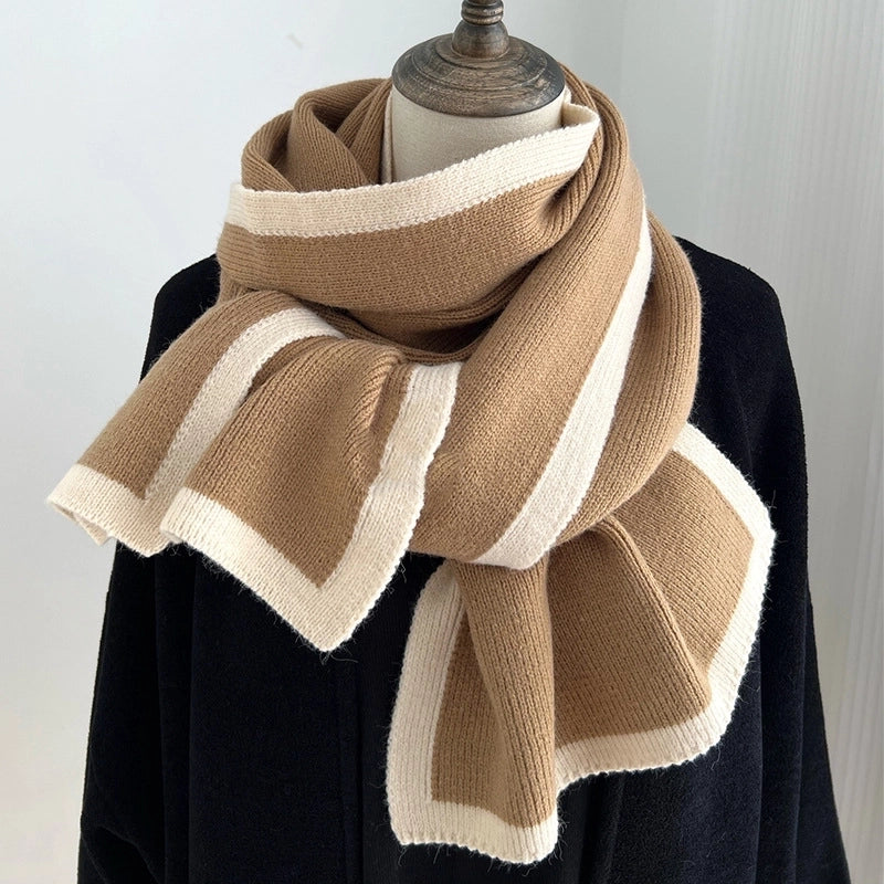 Unisex Minimalist Color Block Polyester Scarf
