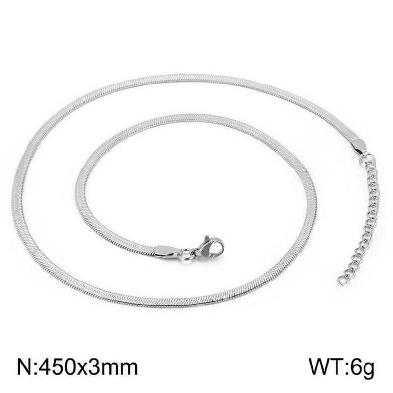 Classic Style Solid Color Titanium Steel 18K Gold Plated Plating Chain Necklace