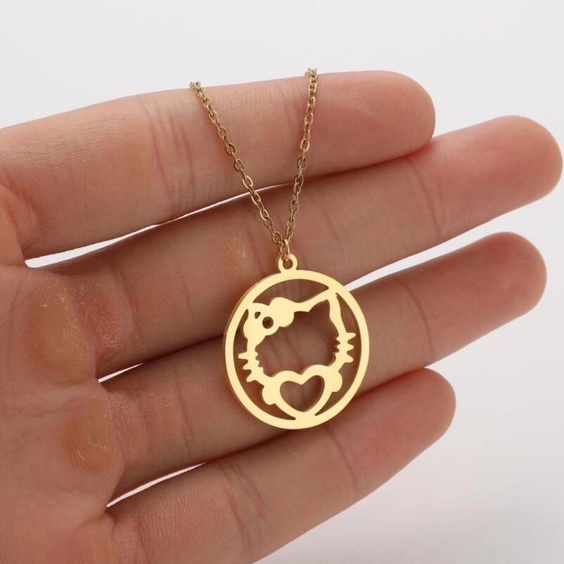 Minimalist Animal 201 Stainless Steel 18K Gold Plated Hollow Out Stainless Steel Necklaces
