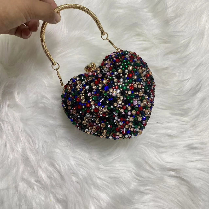 Red Black Rose Gold Pu Heart Shape Heart-shaped Evening Bags