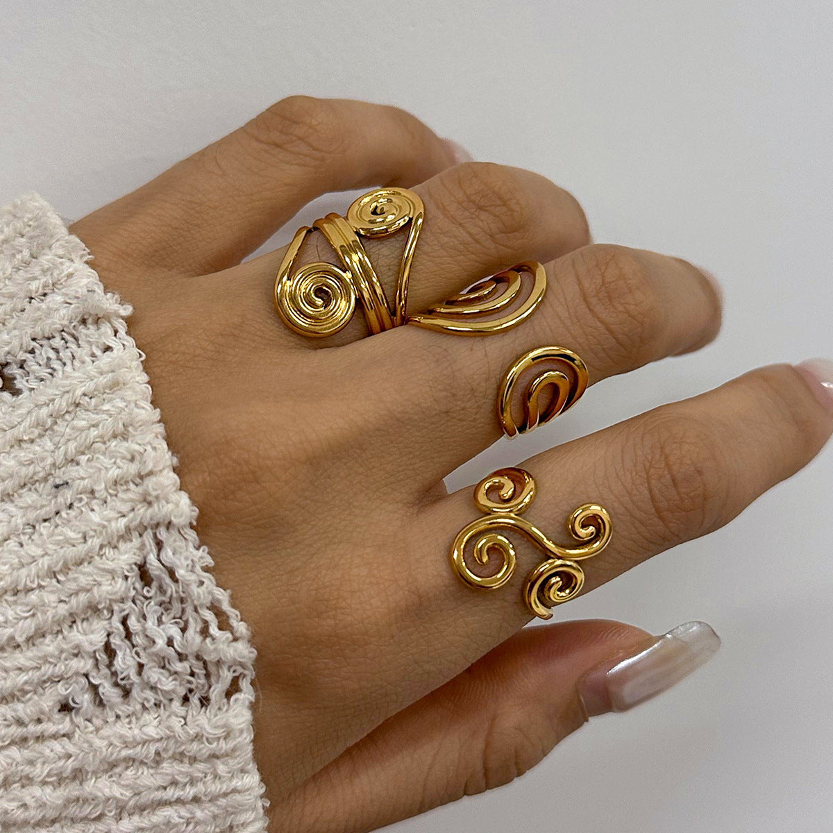 Spiral Ring Titanium Steel Jewelry Stainless Steel Rings