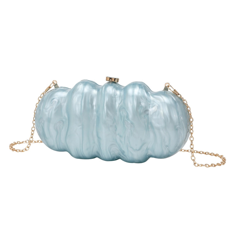 White Pink Black Arylic Solid Color Oval Evening Bags