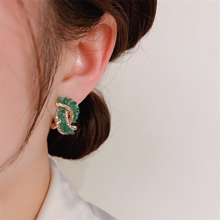 💖💕Fashion Cross Green Crystal Earrings