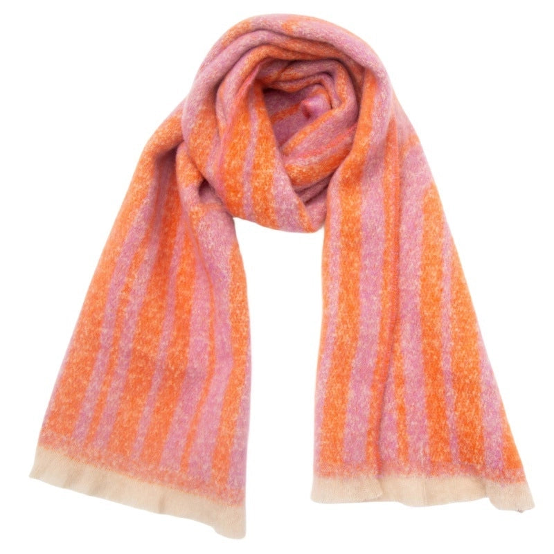 Women's Casual Minimalist Stripe Polyester Scarf
