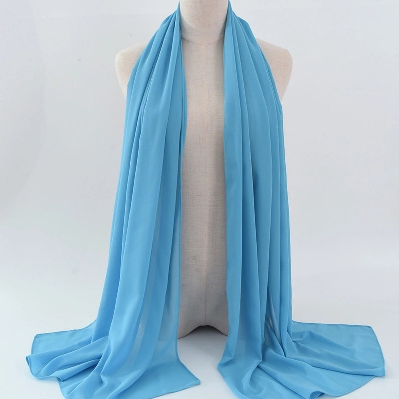 Women's Minimalist Classic Style Solid Color Satin Silk Scarf