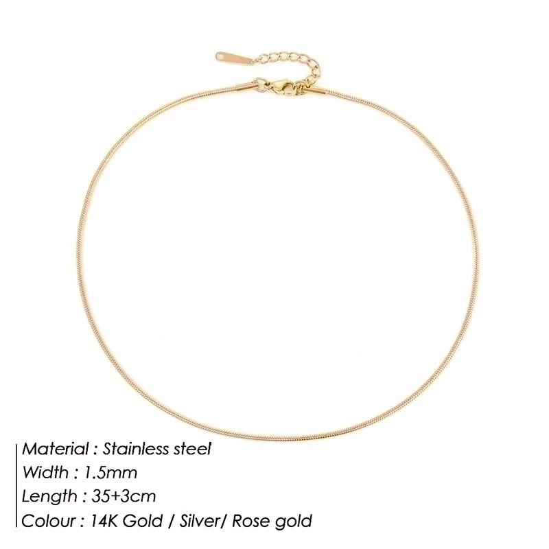 Stainless Steel 14K Gold Plated Fashion Plating U Shape Necklace