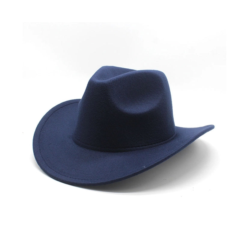 Unisex Retro Ethnic Style Sweet Solid Color Big Eaves Fedora Hat