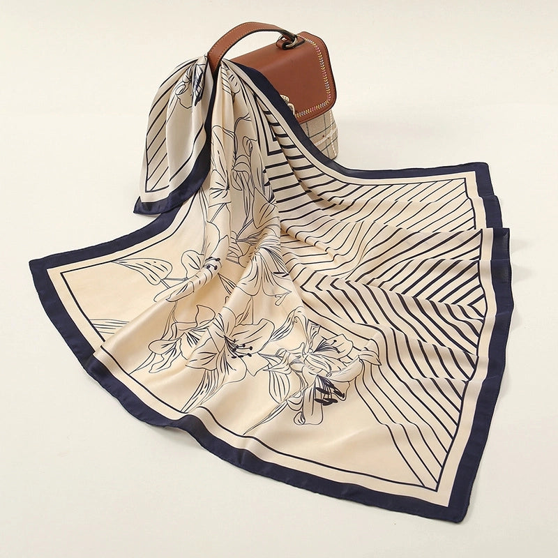 Women's Streetwear Geometric Brocade Satin Printing Kerchief