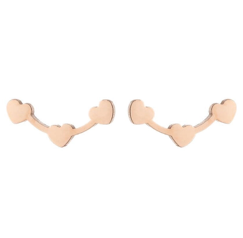 Minimalist Heart Shape Stainless Steel Plating Ear Studs 1 Pair