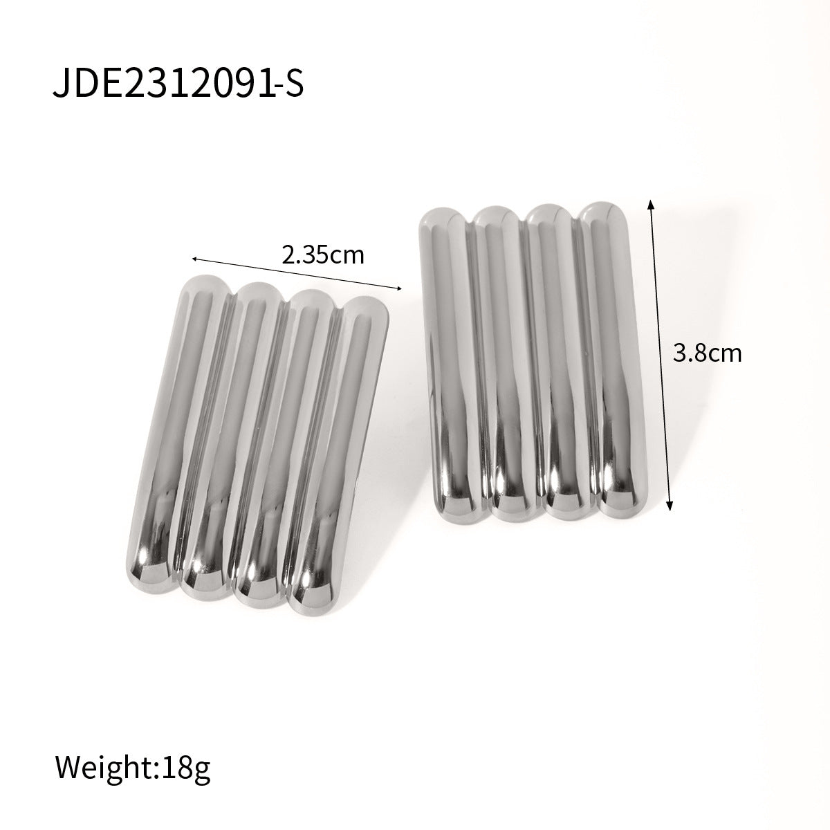 Stripe Stainless Steel 18K Gold Plated Earrings