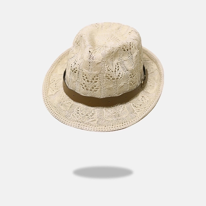 Unisex Basic Solid Color Flat Eaves Fedora Hat