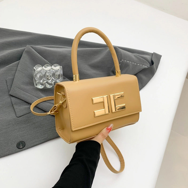 Women's Small Pu Leather Solid Color Streetwear Sewing Thread Square Flip Cover Square Bag