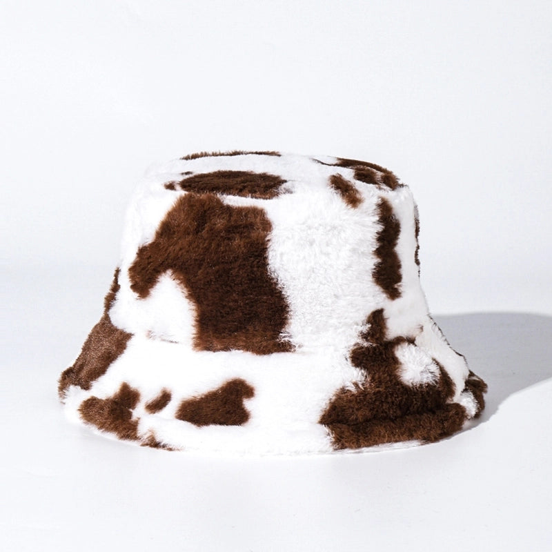 Unisex Vintage Style Cow Pattern Big Eaves Bucket Hat
