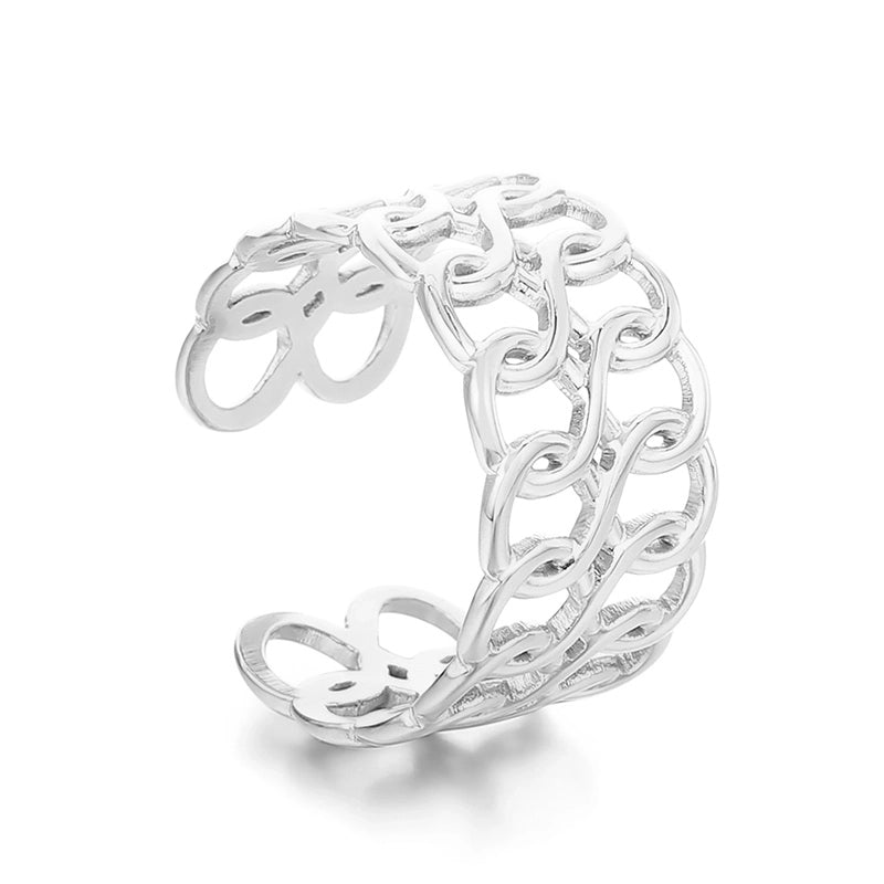 Minimalist Solid Color Titanium Steel 18K Gold Plated Polishing Open Rings