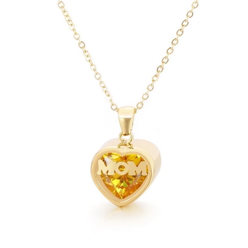 Stainless Steel Titanium Steel 18K Gold Plated Fashion Plating Heart Necklace