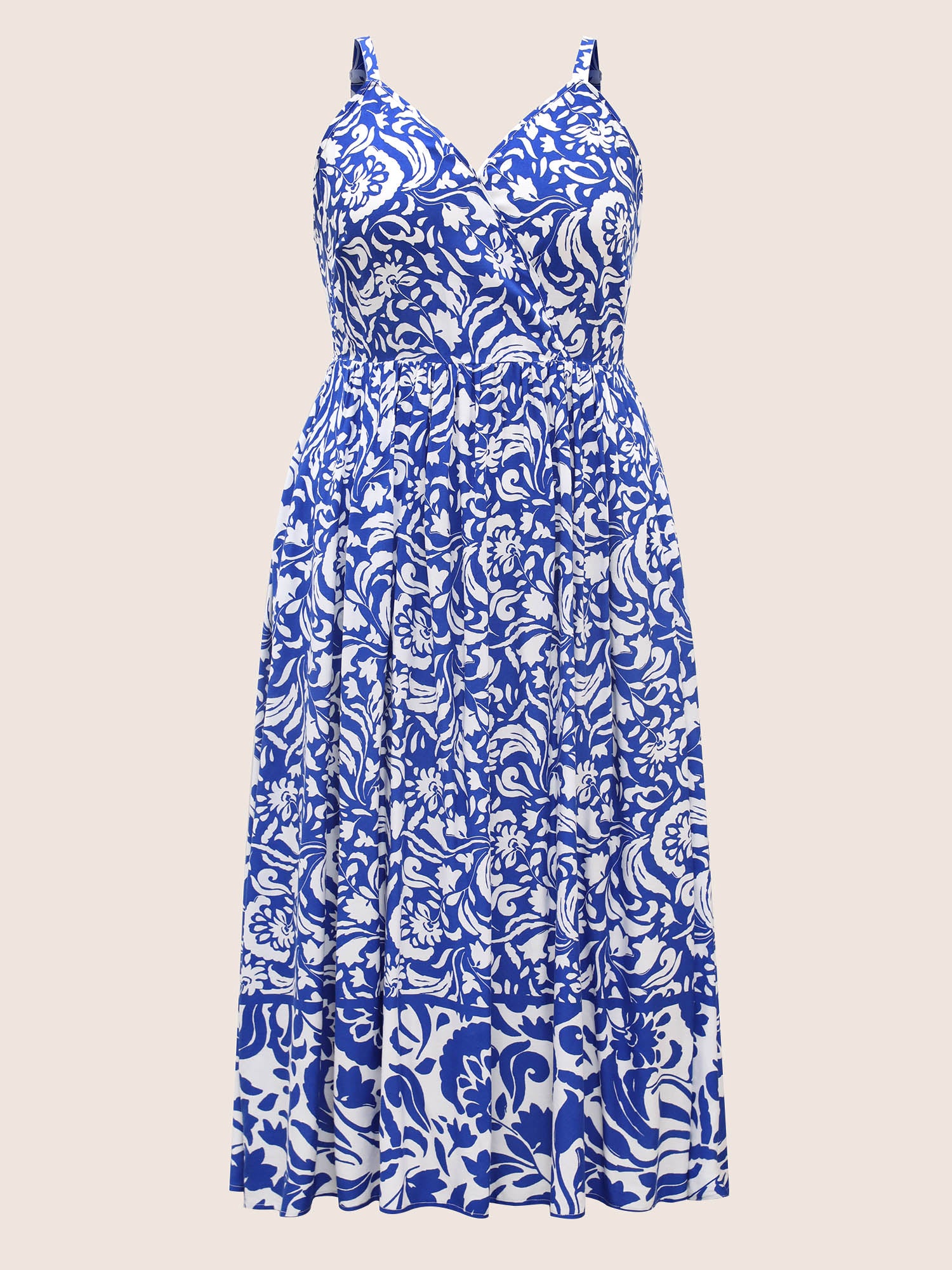 Rayon Boho Print Wrap Cami Dress