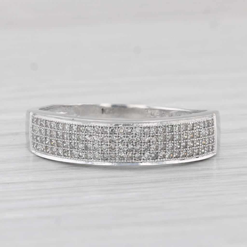 0.25ctw Diamond Men's Ring 10k White Gold Wedding Band Size 12.5