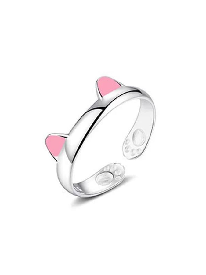 Ladies Fashionable And Personalized Geometric Cat Multi-Element Design Open Ring