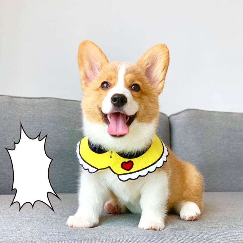 Cartoon Dog Cat Bandana Bibs