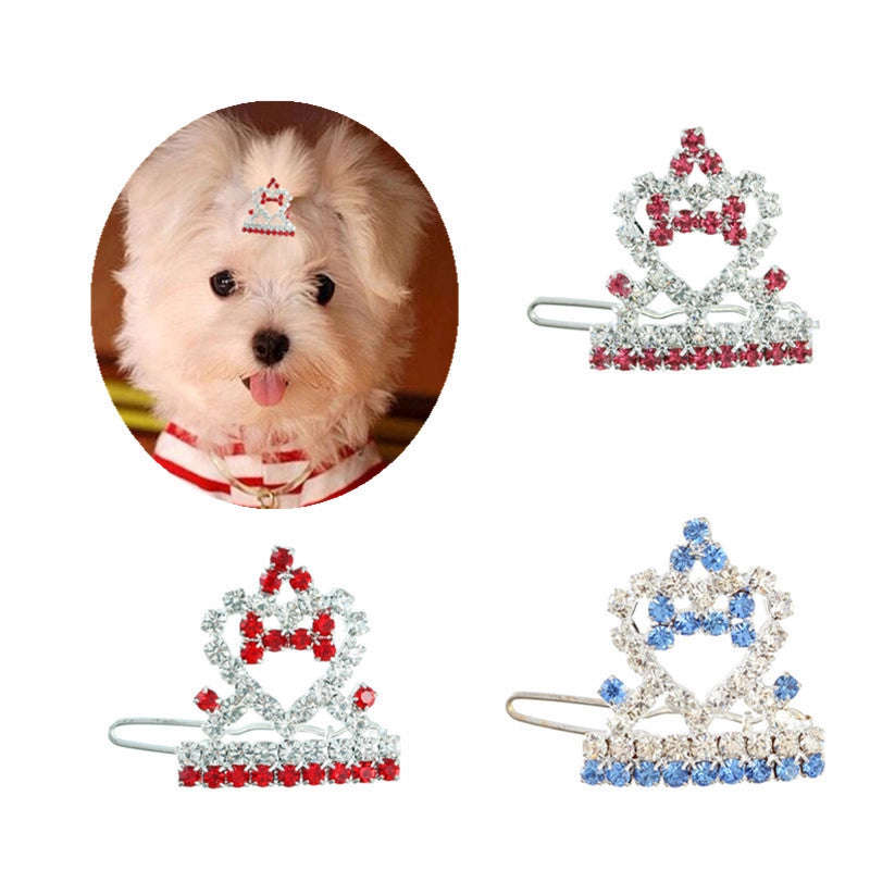 Fashion Crown Cat Dog Hairpin Pet Accessories Dog Supplies Long Hair Dog Teddy