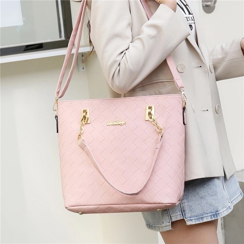 Women's Medium All Seasons Pu Leather Solid Color Fashion Square Zipper Bag Sets