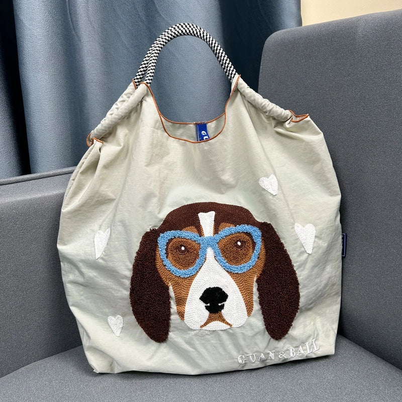 Women's Large Nylon Animal Vintage Style Classic Style Square String Handbag