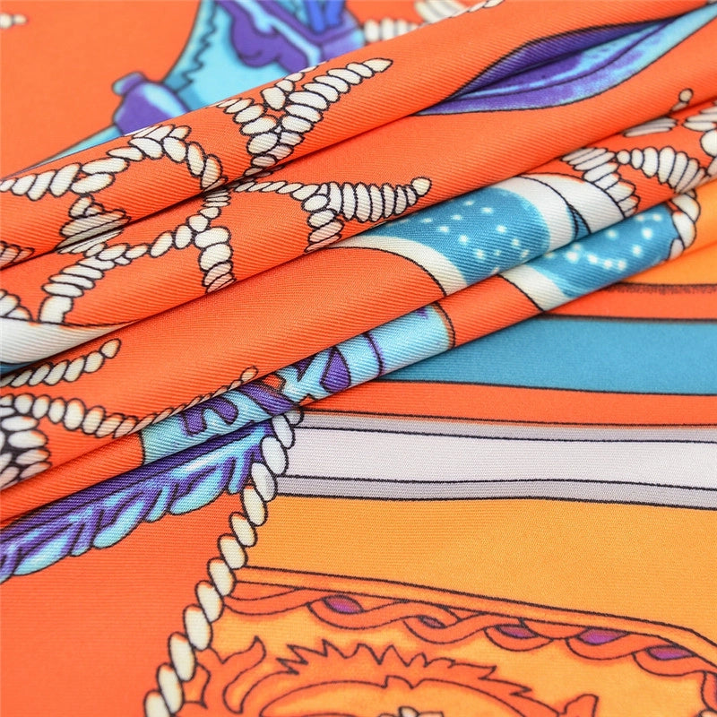 New Fashion Silk Scarf Saddle Decoration Printing Silk Big Square Scarf
