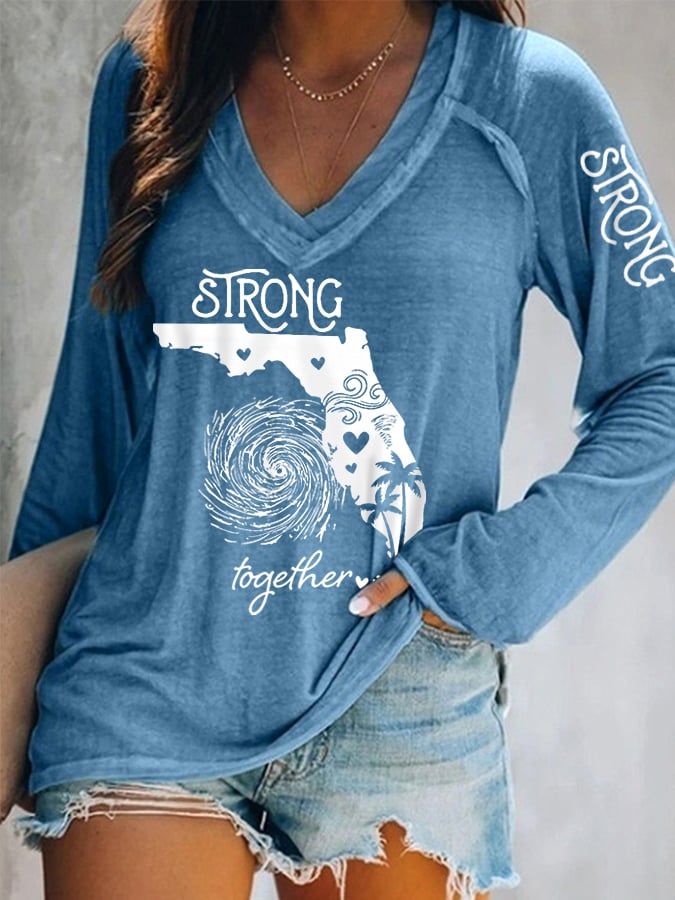 Women's Hurricane Helene 2024 Strong Together Long-Sleeve Top