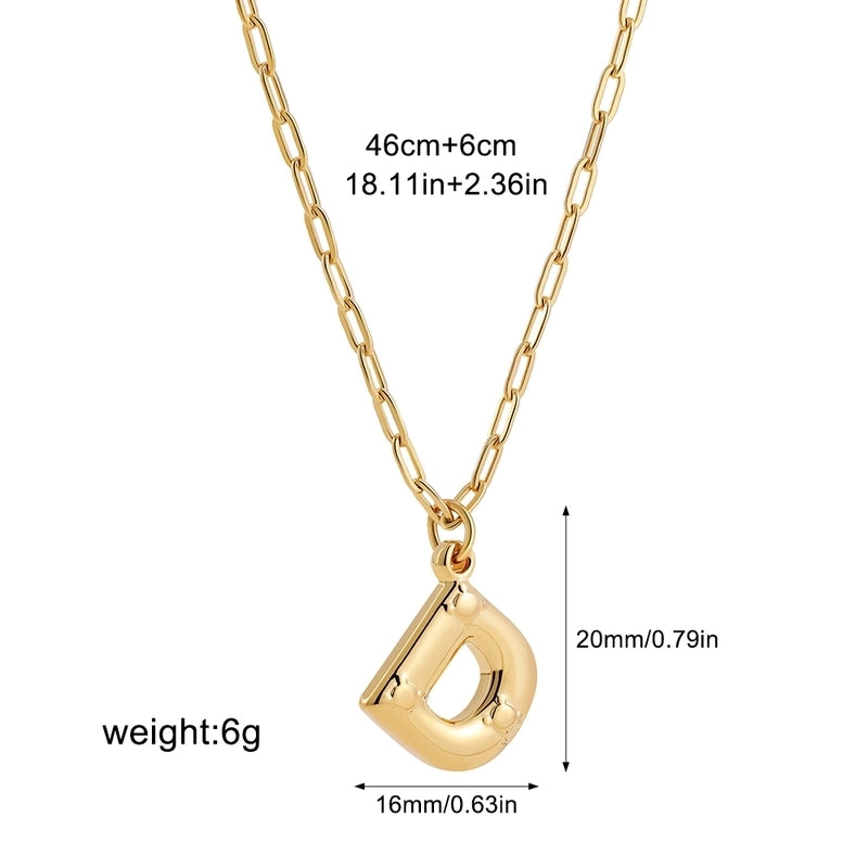 Preppy Style Solid Color Shiny Letter 304 Stainless Steel Pendant Necklace