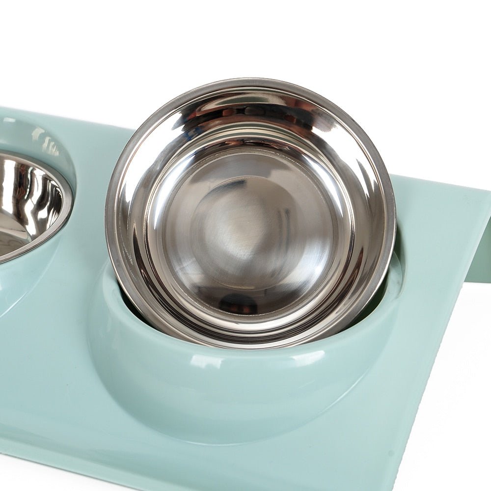 Pastel Double Stainless Steel Pet Bowl (Various Colours)