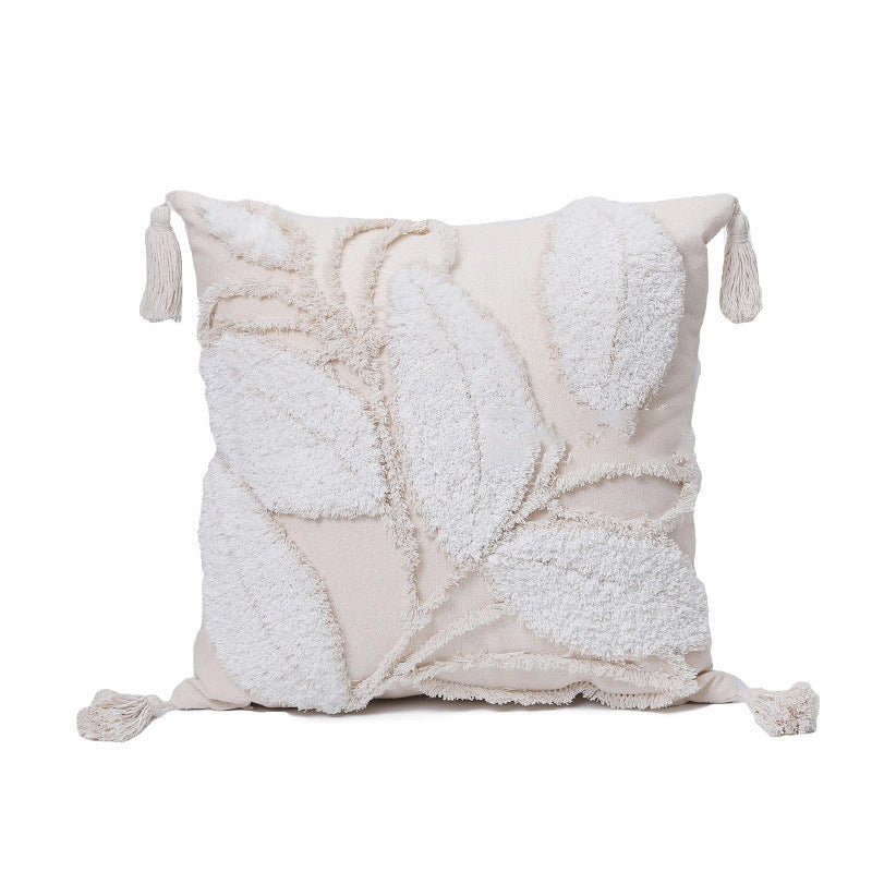 Embroidered Daisy Floral Pillow Case Light Luxury Pastoral Style Homestay Wear Bay Window Pillow Cushion Detachable And Washable Square Pillow