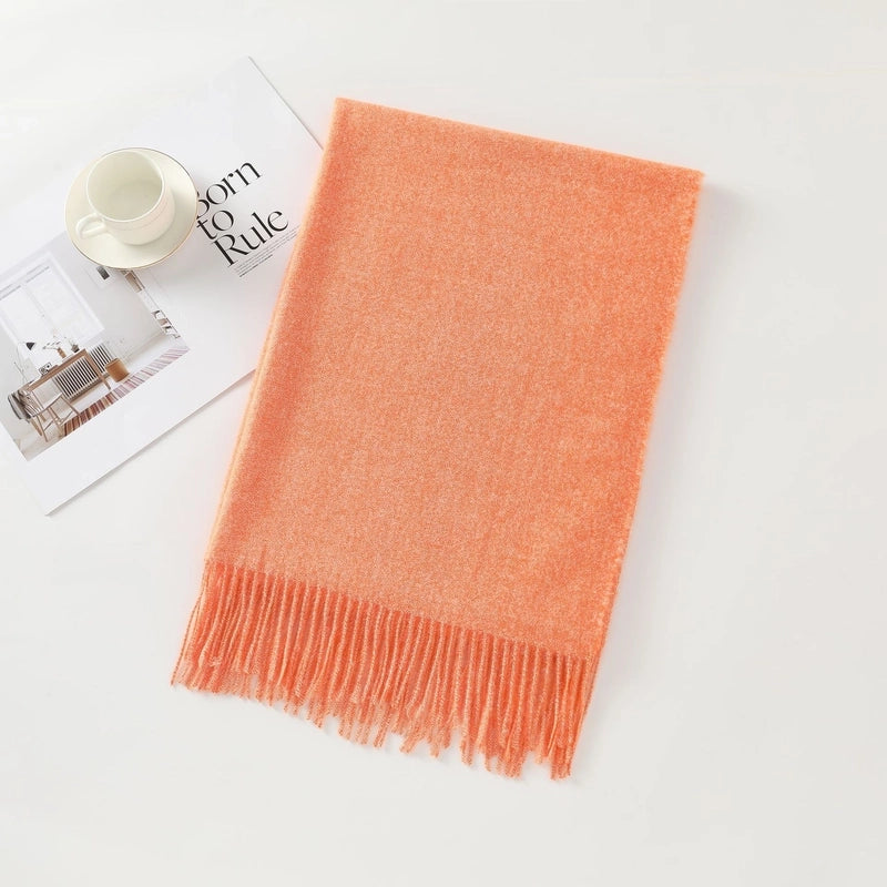 Cashmere Scarf Women Autumn And Winter Solid Color Simple Scarf Sweet Shawl Thick Warm Scarf