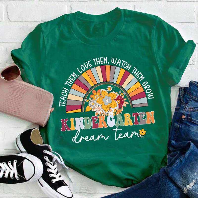 Personalized Grade Teach Them Love Them Watch Them Grow Teacher T-Shirt