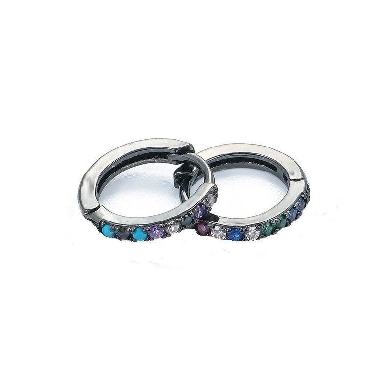 1 Pair Fashion Round Inlay Copper Zircon Earrings