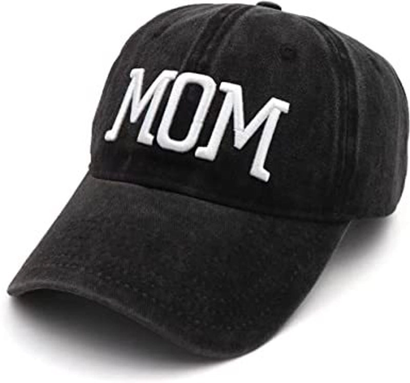 Women's Mama Minimalist Solid Color Patchwork Flat Eaves Baseball Cap