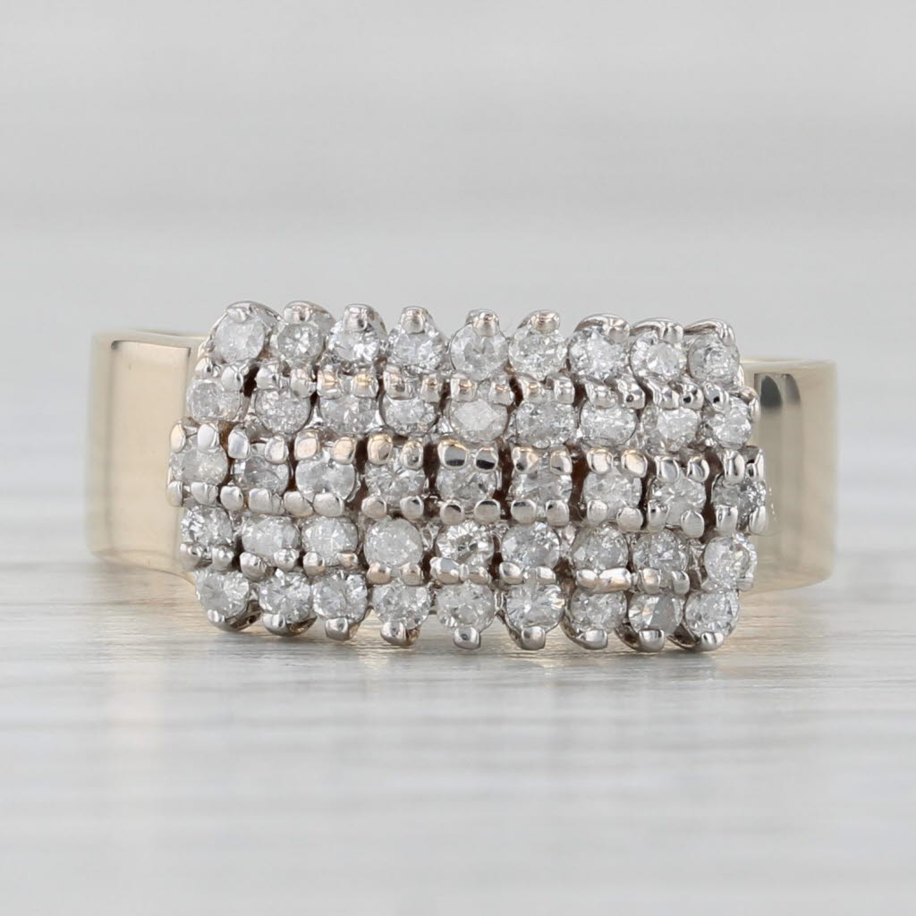 0.54ctw Diamond Cluster Ring 14k Yellow Gold Size 6.75