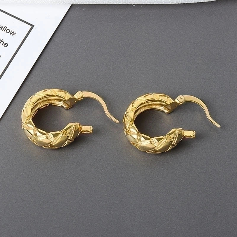 2 Pieces Minimalist Geometric Copper Plating Ear Studs 1 Pair