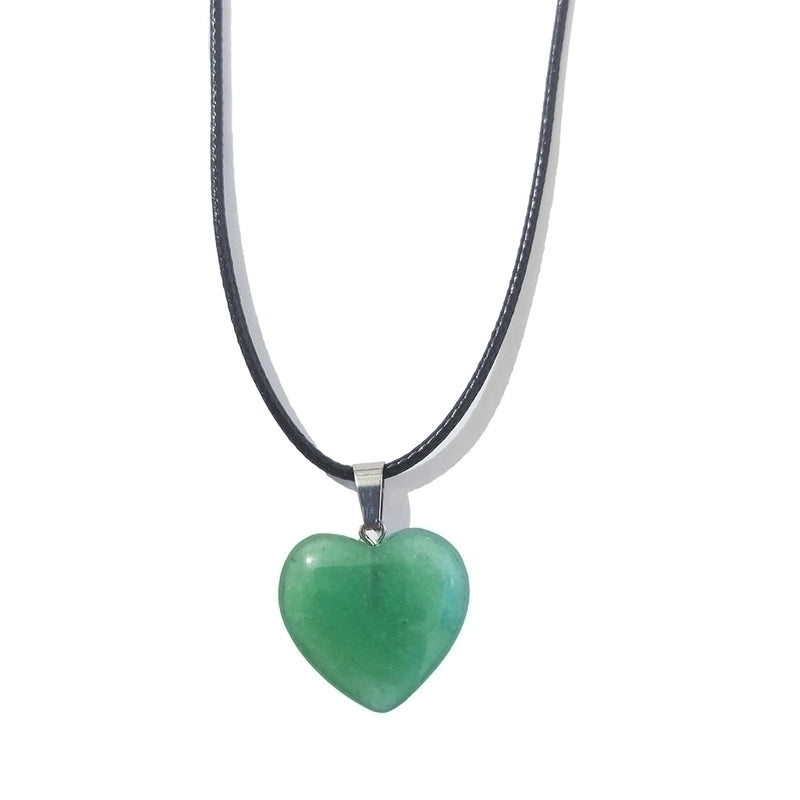Minimalist Heart Shape Natural Stone Polishing Pendant Necklace 1 Piece