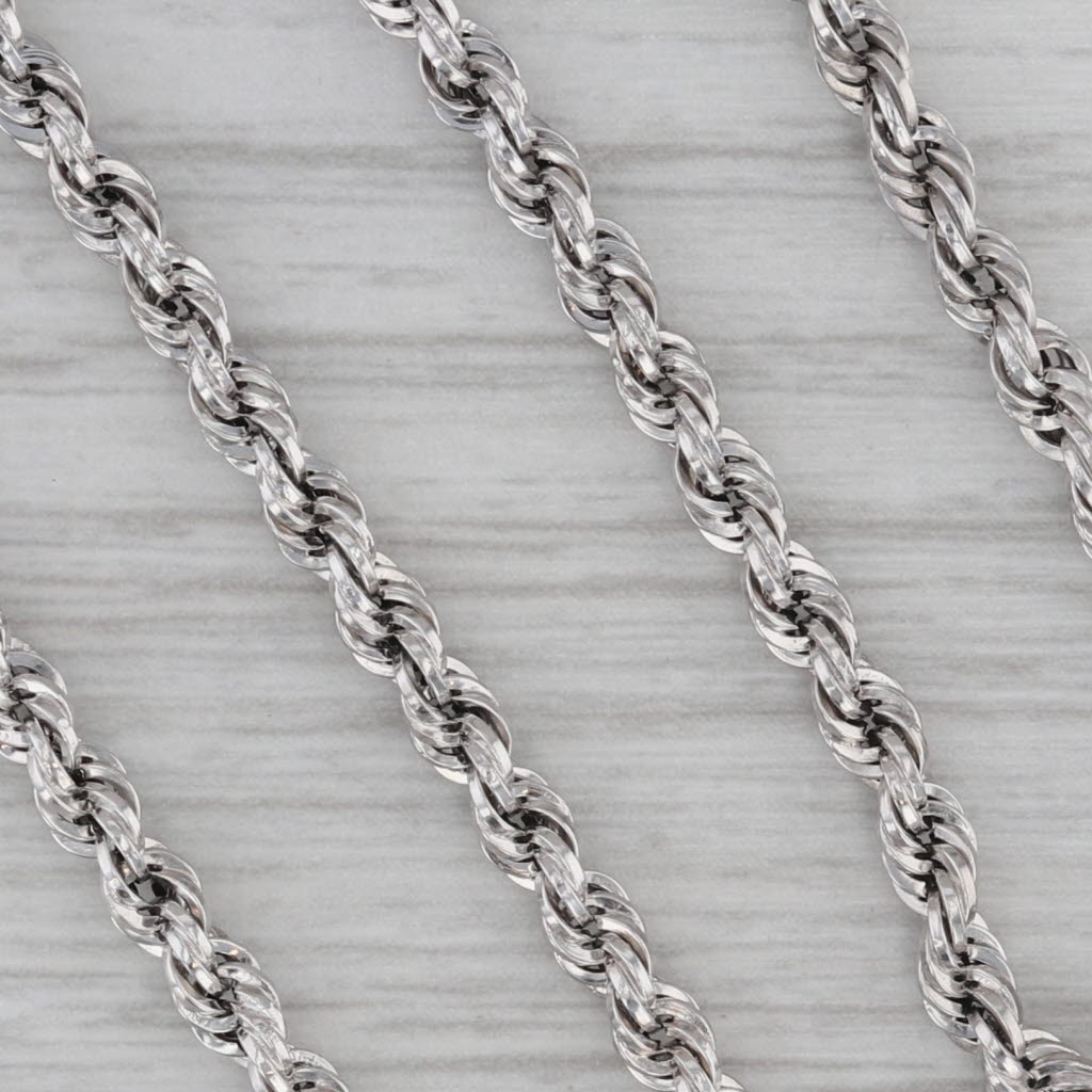 Rope Chain Necklace 14k White Gold 18 2.9mm